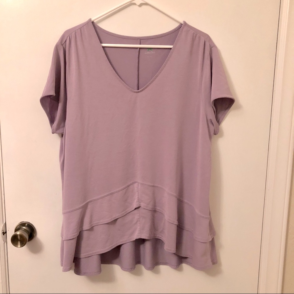 Lavender Ruffled High-Low Tunic